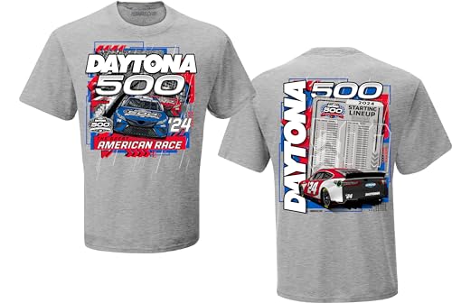 Checkered Flag Sports 2024 Starting Line-up Daytona 500 T-Shirt, Grau, XL von Checkered Flag Sports