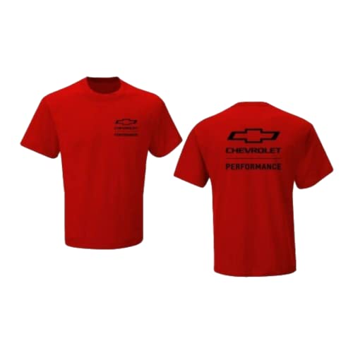 Chevrolet Performance T-Shirt für Herren, Rot – lizenzierte kurzärmelige Chevy Racing Apparel, Rot/Ausflug, einfarbig (Getaway Solids), Mittel von Checkered Flag Sports