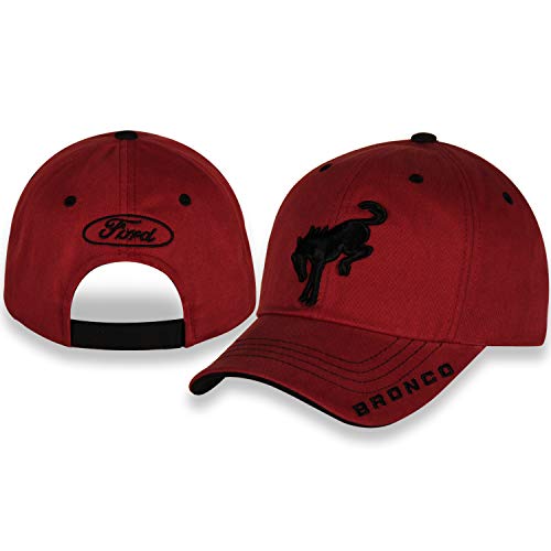 Ford Bronco Racing Hat für Herren – Crimson Black Ford Baseball Cap Logo Kleidung Bekleidung Bekleidung von Checkered Flag Sports