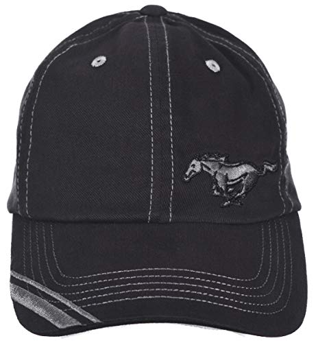 Karierte Flagge Herren Ford Mustang Cap verstellbar schwarz Stoff Hut, Schwarz, Einheitsgröße von Checkered Flag Sports