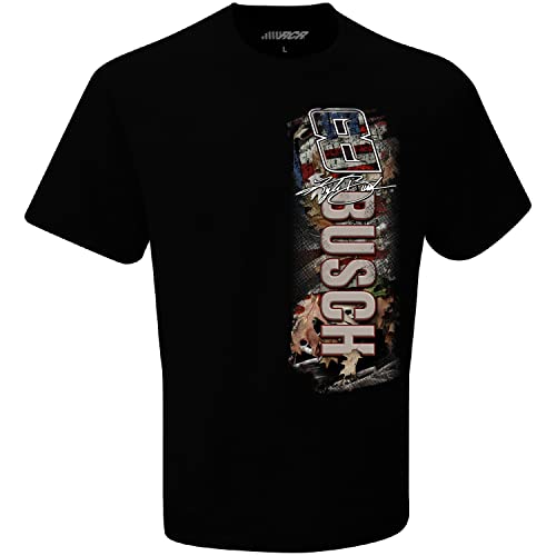 NASCAR Offizielles Tarnmuster patriotisches T-Shirt – Kurzarm Automobil-Rennbekleidung, Kyle Busch, Mittel von Checkered Flag Sports