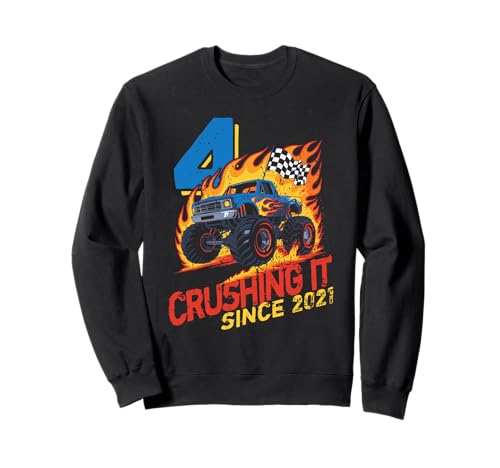 Crushing It Since 2021 Blauer Truck Nummer 4 Kinder Sweatshirt Crushing It Since 2021 Blauer Truck Nummer 4 Kinder Sweatshirt von Checkered Flag Truck Racing Crushing It Vier Jahre