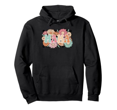 Kariertes MAMA Hemd Pastell Groovy Letters Floral Graphic Pullover Hoodie Kariertes MAMA Hemd Pastell Groovy Letters Floral Graphic Pullover Hoodie von Checkered Flower MAMA Tee Shirts for Moms