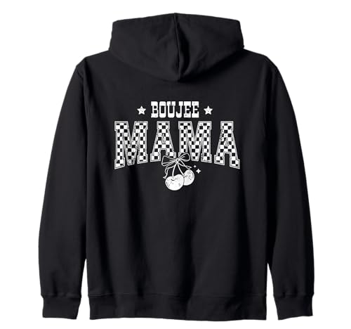 Retro Kirsche, Boujee Mama Kapuzenjacke Retro Kirsche, Boujee Mama Kapuzenjacke von Checkered Retro Boujee Mama Cherry Bow Design