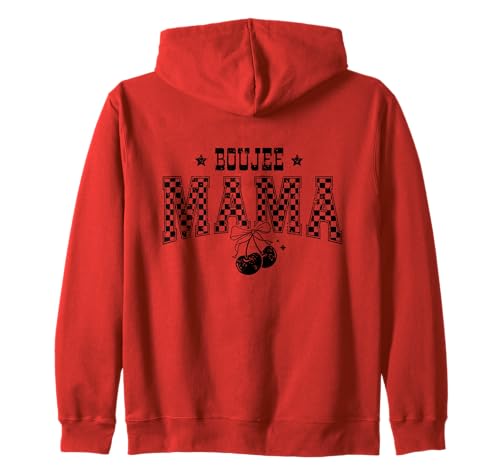 Retro Mama Kariert Kirsche Kapuzenjacke Retro Mama Kariert Kirsche Kapuzenjacke von Checkered Retro Boujee Mama Cherry Bow Design