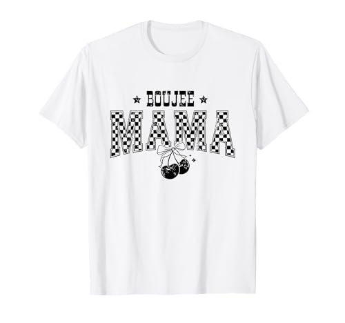 Retro Mama Kariert Kirsche T-Shirt Retro Mama Kariert Kirsche T-Shirt von Checkered Retro Boujee Mama Cherry Bow Design