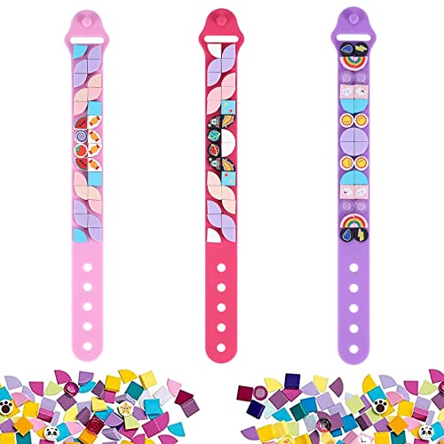 Kinder Bauklötze Armbänder, 3 Stück Dots Armbänder,Freundschaftsbänder Spielzeug, DIY Kreatives Basteln Armband Making Kit, für Mädchen Jungen Teenager Geburtstagsgeschenke (B) von Chedin