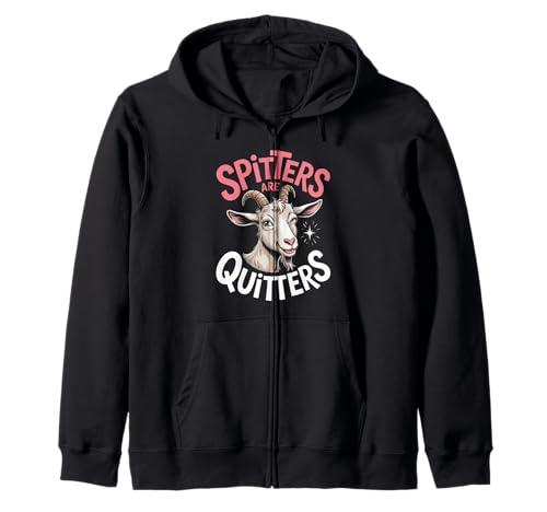 Lustige Spitters Are Quitters Ziege sarkastisch Spruch Frauen Männer Kapuzenjacke Lustige Spitters Are Quitters Ziege sarkastisch Spruch Frauen Männer Kapuzenjacke von Cheeky Animal Joke Adult Humor Quote Goat