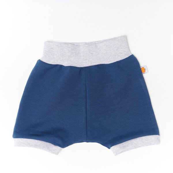 Cheeky Apple Basic-Shorts für Babys und Kinder aus Bio-Baumwolle "Baby Basic Summersweat" Indigoblau/Grau von Cheeky Apple