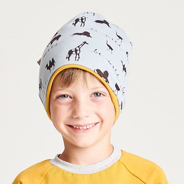 Cheeky Apple Beanie-Haube aus Bio-Baumwolle "Be Wild/Ocker" von Cheeky Apple