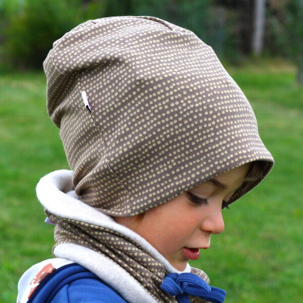 Cheeky Apple Beanie-Haube aus Bio-Baumwolle "Dotted Lines" von Cheeky Apple