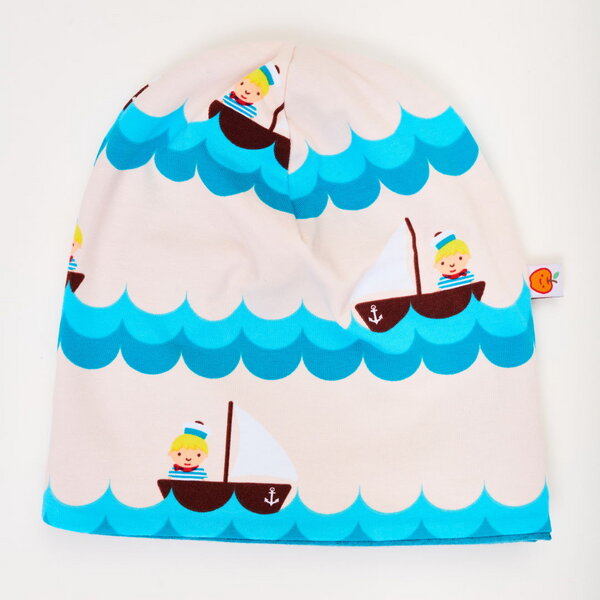 Cheeky Apple Beanie-Haube aus Bio-Baumwolle "Little Sailor/Blau meliert" von Cheeky Apple