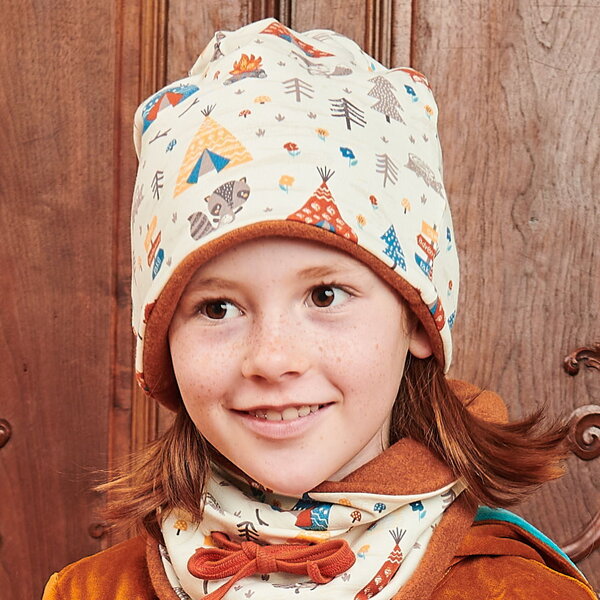 Cheeky Apple Bio-Beanie "Abenteuercamp|Fleece Copper Meliert" von Cheeky Apple