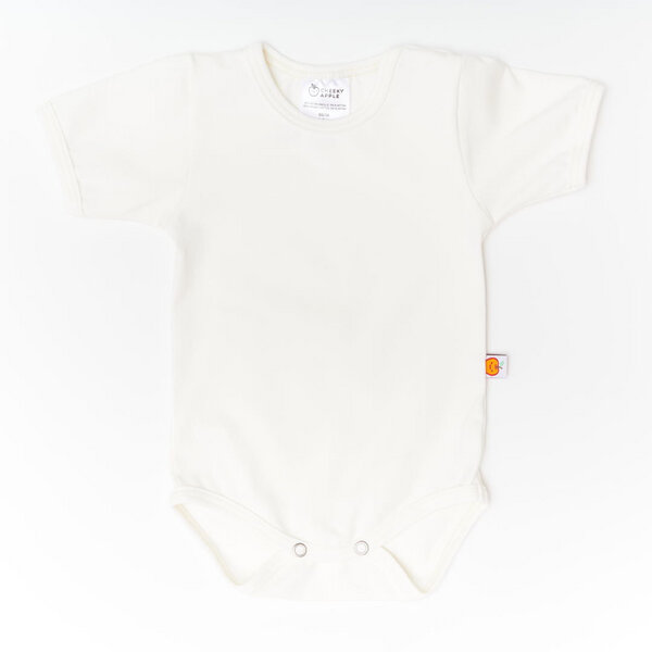 Cheeky Apple Kurzarm-Body aus Bio-Baumwolle "Baby Basic Uni" Hellrosa/Weiß von Cheeky Apple