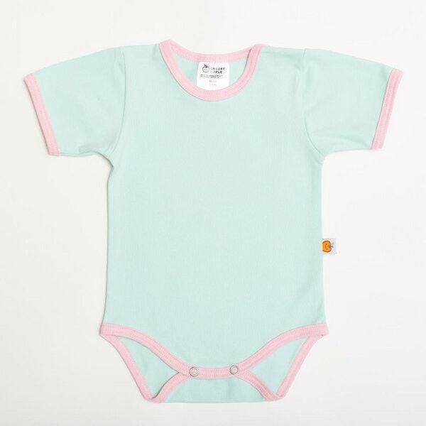 Cheeky Apple Kurzarm-Body aus Bio-Baumwolle "Pastell Uni" Rosa/Türkis/Hellblau von Cheeky Apple