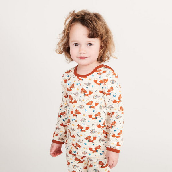 Cheeky Apple Langarm Baby-Shirt aus Bio-Baumwolle "Fuchs & Igel" von Cheeky Apple