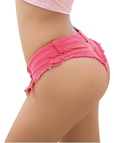 Cheeky Folie Sexy Frauen Denim Short Abgeschnitten Tanga Niedrig Anheben, Ref SJ6-5 (44, Rosa) von Cheeky Folie