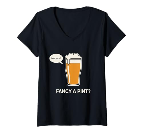 Damen Lustiges T-Shirt für Herren, Pub-Humor, Bierwitz T-Shirt mit V-Ausschnitt Damen Lustiges T-Shirt für Herren, Pub-Humor, Bierwitz T-Shirt mit V-Ausschnitt von Cheeky Pint Humour Co.