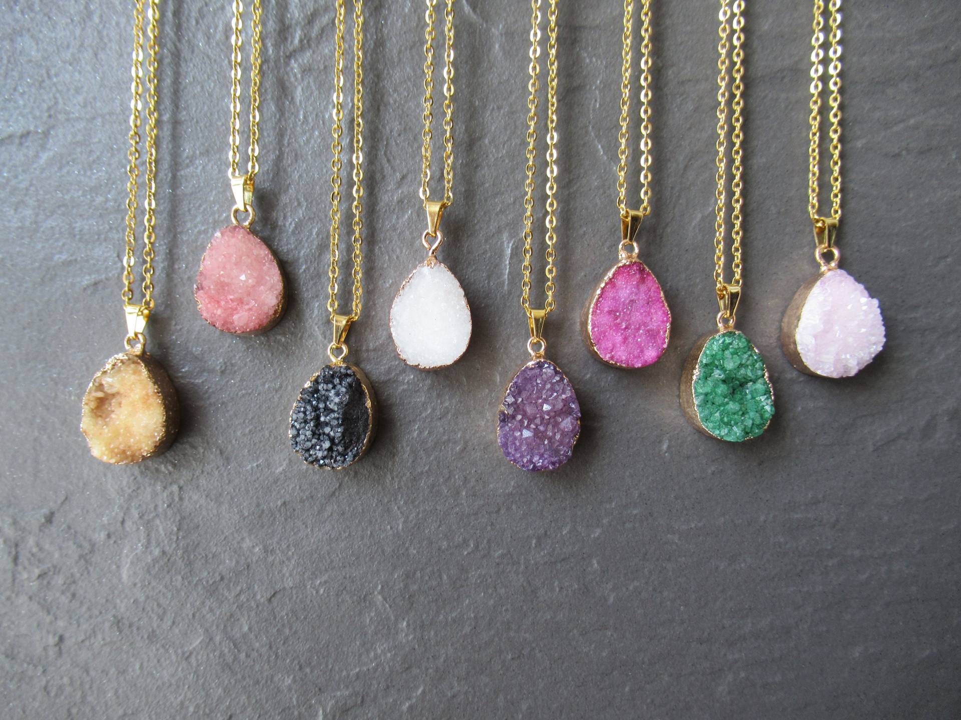 Druzy Achat Anhänger Boho Kristall Anhänger, Vergoldet von CheekyGems