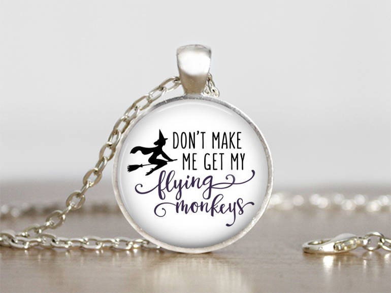 Don't Make Me Get My Fliegende Affen Humor Lustig Silber Oder Bronze Metall Glaskuppel Anhänger Handgemachte Kunst Halskette Geschenk von CheekyMonkeyPendants