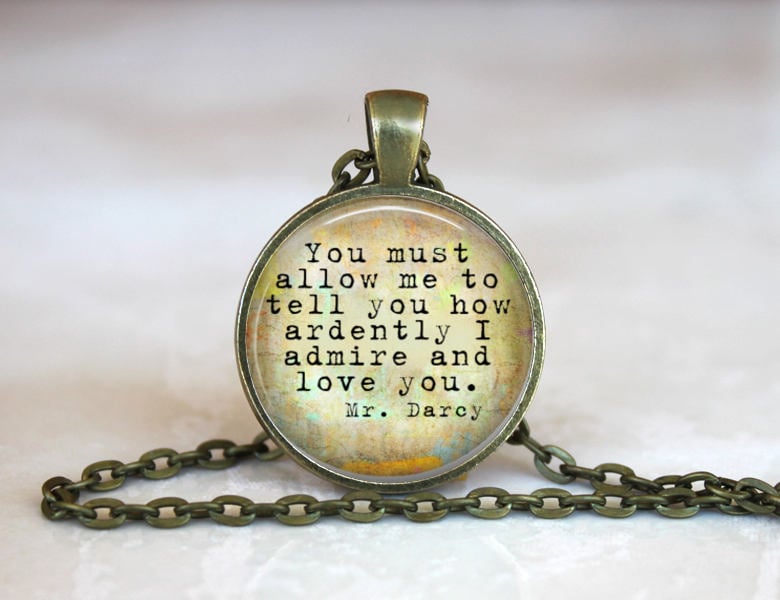 Mr Darcy Stolz Und Vorurteil Jane Austen Zitat Bronze Silber Glaskuppel Anhänger Handgemachte Kunst Halskette Geschenk Oder Schlüsselbund von CheekyMonkeyPendants