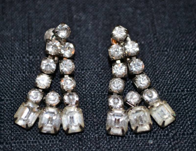 strass Brooch Ohrringe strass Brooch Ohrringe von CheekyVintageCloset