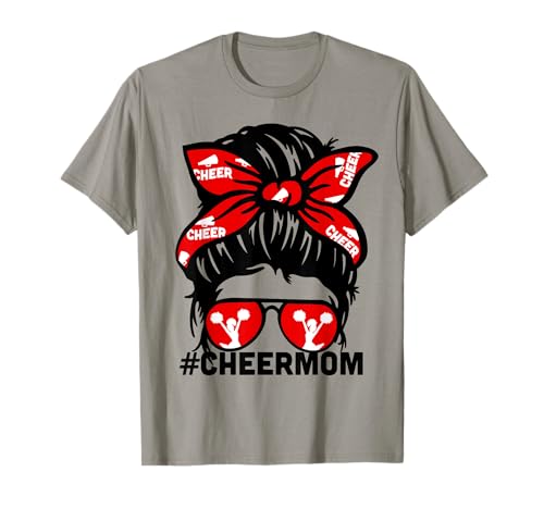 Cheer Mother Mama Red Megafon Cheerleading Mom Messy Bun T-Shirt Cheer Mother Mama Red Megafon Cheerleading Mom Messy Bun T-Shirt von Cheer Mom Cheerleader Mom Messy Bun Women DNG