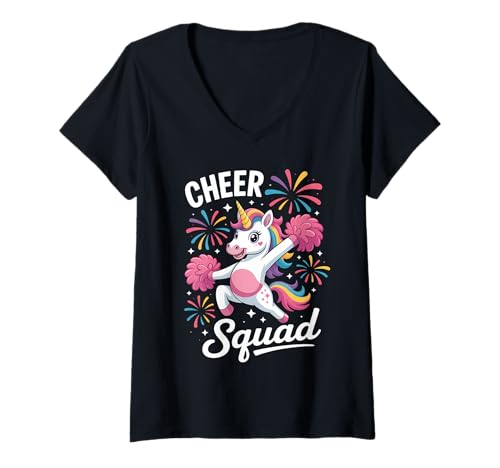 Damen Cheerteam Cheerleaderteam Cheerteam Cheerleader T-Shirt mit V-Ausschnitt Damen Cheerteam Cheerleaderteam Cheerteam Cheerleader T-Shirt mit V-Ausschnitt von Cheer Squad Group Designs