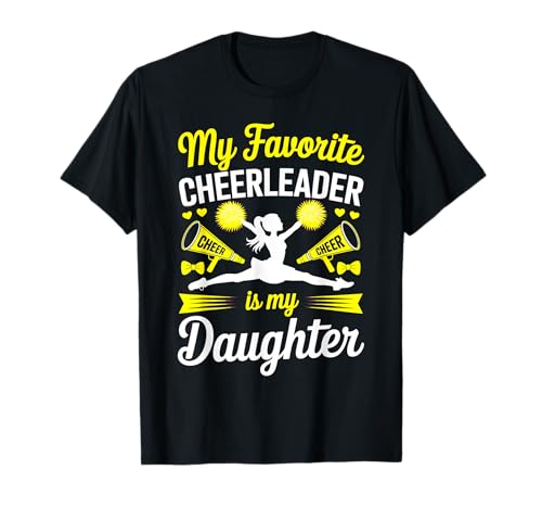 Cheer Mama Papa Meine Lieblings-Cheerleaderin ist Meine Tochter Gelb T-Shirt Cheer Mama Papa Meine Lieblings-Cheerleaderin ist Meine Tochter Gelb T-Shirt von Cheer Tees NYC