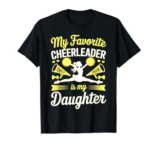 Cheer Mama Papa Meine Lieblings-Cheerleaderin ist Meine Tochter Gelb T-Shirt Cheer Mama Papa Meine Lieblings-Cheerleaderin ist Meine Tochter Gelb T-Shirt von Cheer Tees NYC