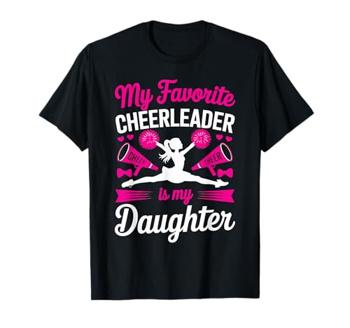 Cheer Mama Papa Meine Lieblings-Cheerleaderin ist Meine Tochter Magenta T-Shirt von Cheer Tees NYC
