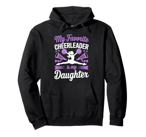 Cheer Mama Papa Meine Lieblings-Cheerleaderin ist Meine Tochter Purple Pullover Hoodie von Cheer Tees NYC