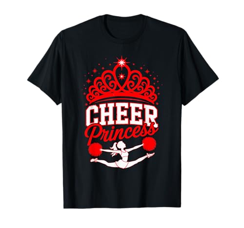 Cheer Princess Cheerleader Tochter Cheerleading Mädchen Rot T-Shirt von Cheer Tees NYC