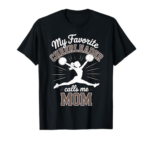 Cheerleader-Mama Meine Lieblings-Cheerleader-Tochter Brown T-Shirt von Cheer Tees NYC