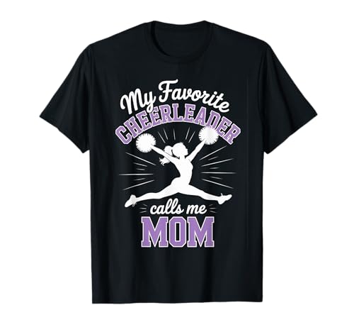 Cheerleader-Mama Meine Lieblings-Cheerleader-Tochter Lavender T-Shirt von Cheer Tees NYC
