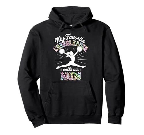 Cheerleader-Mama Meine Lieblings-Cheerleader-Tochter Leopard Pullover Hoodie von Cheer Tees NYC