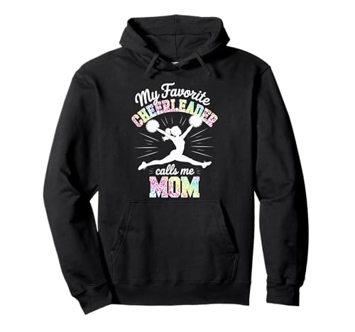Cheerleader-Mama Meine Lieblings-Cheerleader-Tochter Leopard Pullover Hoodie von Cheer Tees NYC