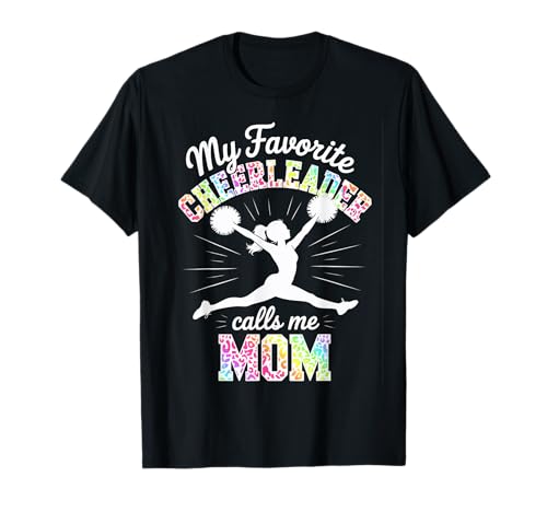 Cheerleader-Mama Meine Lieblings-Cheerleader-Tochter Leopard T-Shirt von Cheer Tees NYC