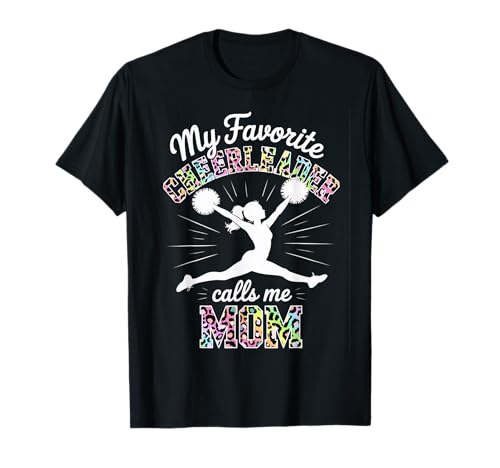 Cheerleader-Mama Meine Lieblings-Cheerleader-Tochter Leopard T-Shirt von Cheer Tees NYC