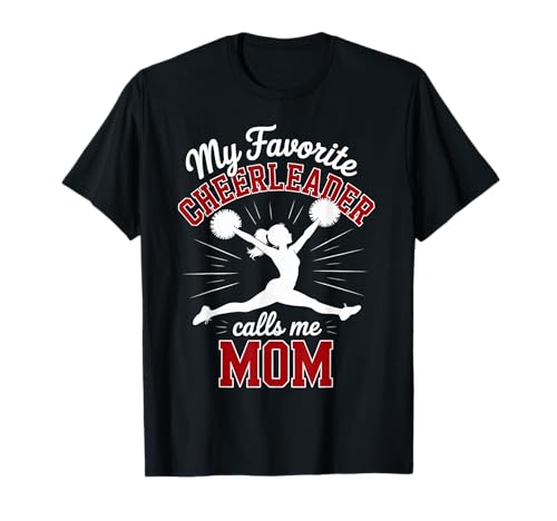 Cheerleader-Mama Meine Lieblings-Cheerleader-Tochter Maroon Red T-Shirt von Cheer Tees NYC