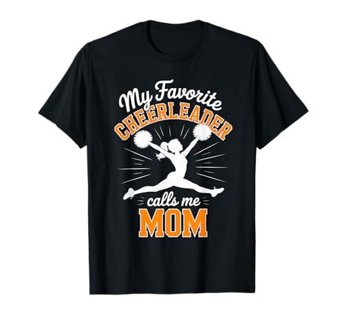 Cheerleader-Mama Meine Lieblings-Cheerleader-Tochter Orange T-Shirt von Cheer Tees NYC