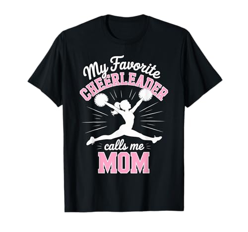 Cheerleader-Mama Meine Lieblings-Cheerleader-Tochter Pink T-Shirt von Cheer Tees NYC