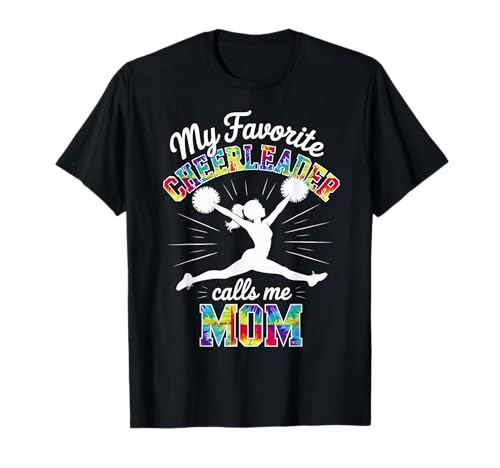 Cheerleader-Mama Meine Lieblings-Cheerleader-Tochter Tie Dye T-Shirt von Cheer Tees NYC