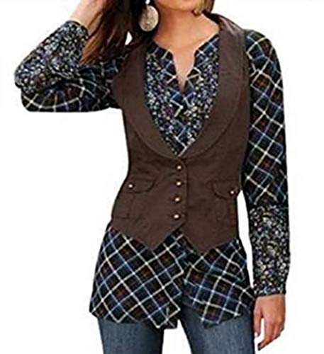 Cheer Karo Bluse Blau Gemustert Gr. 46 von Cheer