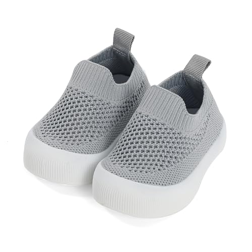 Cheerful Mario 0-3 Jahre Lauflernschuhe Baby Jungen Mädchen Sneaker Baby Schue Weich Atmungsaktiv und Komfortabel Grau 18-24 Monate von Cheerful Mario