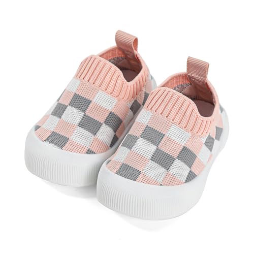 Cheerful Mario 0-3 Jahre Lauflernschuhe Baby Jungen Mädchen Sneaker Baby Schue Weich Atmungsaktiv und Komfortabel Rosa-B 9-12 Monate von Cheerful Mario