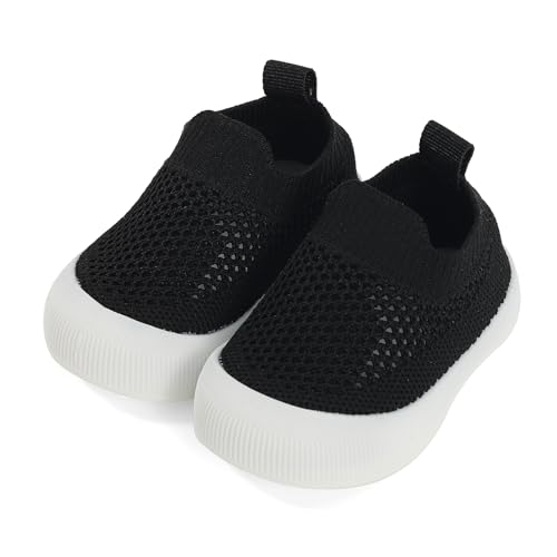 Cheerful Mario 0-3 Jahre Lauflernschuhe Baby Jungen Mädchen Sneaker Baby Schue Weich Atmungsaktiv und Komfortabel Schwarz 2-3 Jahre von Cheerful Mario