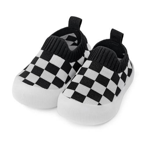 Cheerful Mario 0-3 Jahre Lauflernschuhe Baby Jungen Mädchen Sneaker Baby Schue Weich Atmungsaktiv und Komfortabel Schwarz-B 18-24 Monate von Cheerful Mario