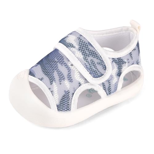 Cheerful Mario 0-3 Jahre Sport Sandalen Baby Jungen Mädchen Lauflernsandalen Kleinkinder Sommer Barfußschuhe Erste Schuhe Hellblau 20.5 EU von Cheerful Mario