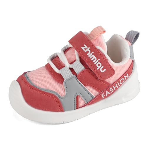 Cheerful Mario 1-3 Jahre Baby Sneaker Baby Jungen Mädchen Lauflernschuhe Kleinkinder Schuhe Atmungsaktiv und Antirutsch Dunkerosa 18 EU von Cheerful Mario